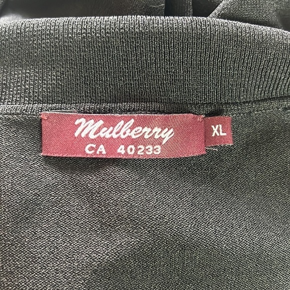 Mulberry Black V- Neck Mesh Details Knit Sweater Size XL - Picture 8 of 12